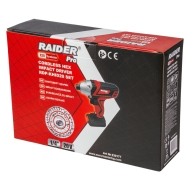 Акумулаторен ударен винтоверт Raider RDP-KHID20, 20 V, Hex 1/4", 140 Nm, 2 Ah (030177)