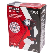 Акумулаторен ударен винтоверт без батерии и зарядно устройство Raider RDP-BCHID20 Solo, 20 V, Hex 1/4", 180 Nm (030142)