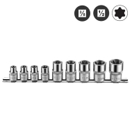 Комплект вложки Force, 3/8", 1/2", Е16-Е24, 9 бр (JN67068)