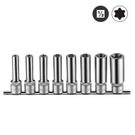Комплект удължени вложки Force, E10-E24, 1/2", 8 бр. (JN94006)