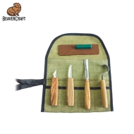 Комплект ножове за изработка на лъжици в брезентов калъф BeaverCraft S49