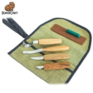 Комплект ножове за изработка на лъжици в брезентов калъф BeaverCraft S49