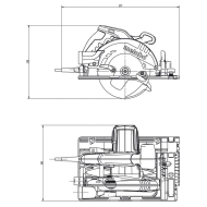 Електрически ръчен циркуляр Metabo KS 55 FS, 1200 W, ф 160мм (600955000)