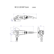 Електрически ъглошлайф Metabo WE 22-230 MVT, 2200 W, ф 230 мм (606464000)