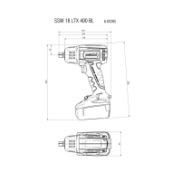 Акумулаторен ударен винтоверт Metabo SSW 18 LTX 400 BL, 18 V, 5.2 Ah, 2 батерии (602205650)