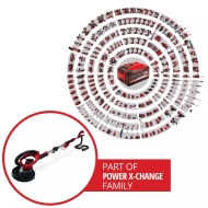 Акумулаторен шлайф за стени и тавани Einhell TE-DW 18/225 Li - Solo Power X-Change, 18 V, ф225 мм (без батерии и зарядно устройство)