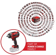 Акумулаторен ударен гайковерт Einhell IMPAXXO 18/400 Power X-Change, 18 V, 215 Nm, без батерии и зарядно устройство (4510070)