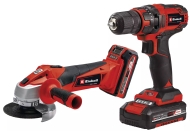 Комплект акумулаторни инструменти Einhell TC-TK 18 Li Kit Power X-Change, 18 V, 35 Nm, ф115 мм, 2 батерии (4257238)