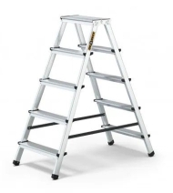 Двустранна, битова алуминиева стълба Drabest DD5, 2x5, до 125 кг (03082500)