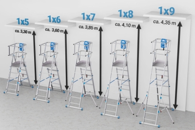 Телескопична стълба с платформа Krause SkyMatic, 1x5-9 (07832948)