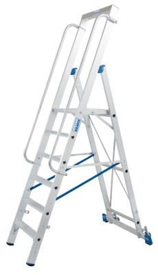Складова стълба с голяма платформа Krause Stabilo, 1x6, 500х450 м, 6 стъпала (07127761)