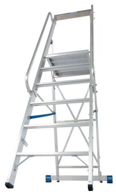 Складова стълба с голяма платформа Krause Stabilo, 1x6, 500х450 м, 6 стъпала (07127761)