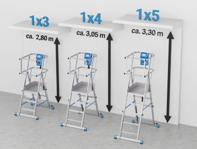 Телескопична стълба с платформа Krause SkyMatic, 1x3-5 (07832924)