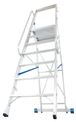 Складова стълба с голяма платформа Krause Stabilo, 1x7, 500х450 м, 7 стъпала (07127778)