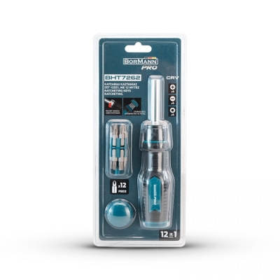 Комплект отвертка с битове Bormann Pro BHT7262, 13 части (047421)