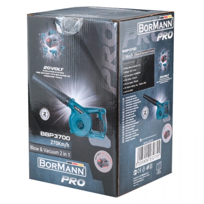Акумулаторен листосъбирач Bormann BBP3700, 20 V, 120 м³/ч, без батерии и зарядно устройство (032755)