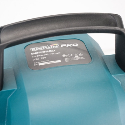 Акумулаторна прахосмукачка за пепел Bormann Pro BBP3920, 20 V, 20 л, без батерии и зарядно устройство (036418)