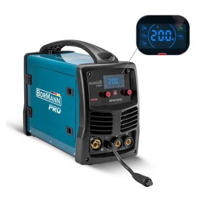 Електрически инверторен телоподаващ апарат с аксесоари Bormann Pro BIW1310, MIG/MAG, MMA, LIFT TIG, 230 V, 200 A (061991)