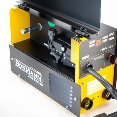 Инверторен телоподаващ апарат с заваръчна тел Bormann BIW1135, MIG/MAG, 230 V, 130 A, TIG, 0.8 мм, 1 кг (NO-GAS) (034698)