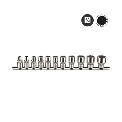 Комплект дванадесетостенни вложки Force, 1/4", 11 бр. (JN62374)