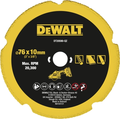 Диамантен диск универсален DeWALT DT20590-QZ, 76 х 9.5 мм