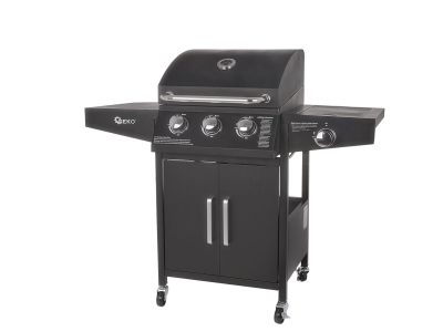 Газово градинско барбекю Geko G80515, 11, 6000 W, 3 самостоятелни горелки и страничен котлон, 121 x 54 x 107 см
