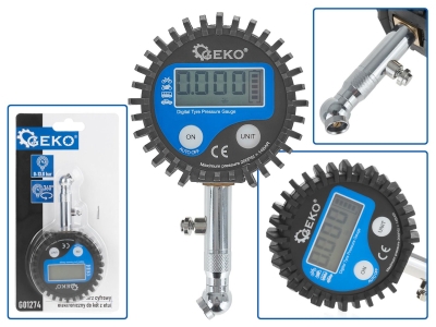 Дигитален манометър за гуми Geko G01274, 2 x 1.5V батерии AAA , 0-13.8 бара