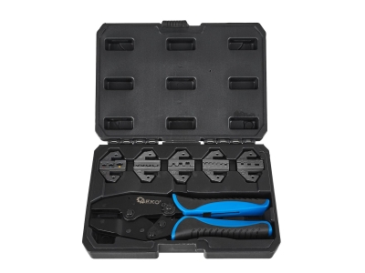 Клещи за кримпване Geko G01769, 220 мм, 5 бр. Матрици