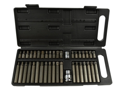 Комплект битове-накрайници Geko G10035, Cr-V, Hex, XZN и Torx, 3/8" и 1/2", 41 бр.