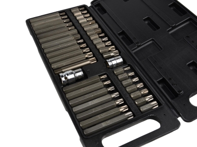 Комплект битове-накрайници Geko G10035, Cr-V, Hex, XZN и Torx, 3/8" и 1/2", 41 бр.