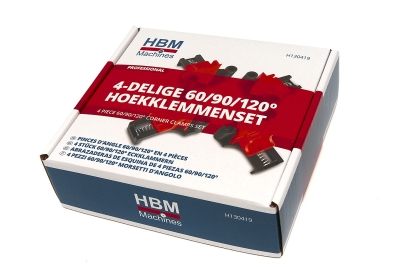 Комплект дърводелски ъглови стяги HBM H130419, 5-22 мм, 90°