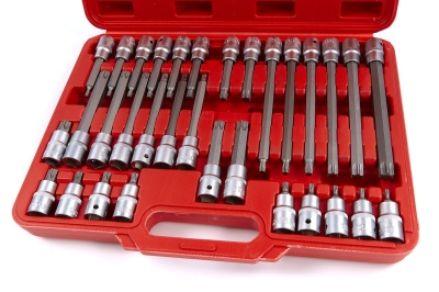 Комплект шестограмни вложки HBM 3604 Profi, 1/2" Torx, 32 бр.