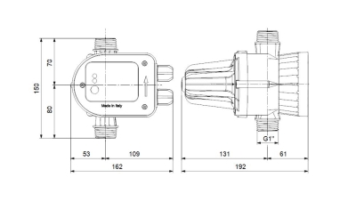 Електронен пресостат за помпа с кабел и щепсел Grundfos PM START 2.2 SCHUKO, 2.2 бара (93225672)