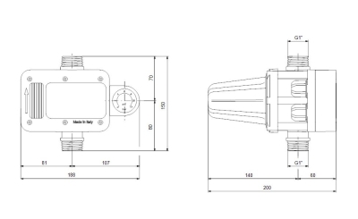 Електронен пресостат за помпа Grundfos PM PLUS SCHUKO, 3 бара (93264954)
