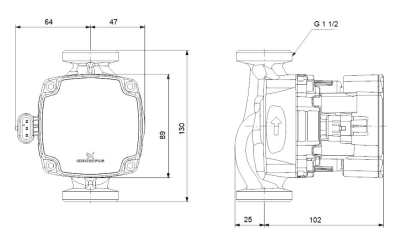 Електрическа циркулационна помпа Grundfos ALPHA1 25-80 130, 60 W, 4.2 м3/ч (93074176)