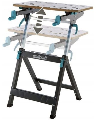 Многофункционална маса със стеги Wolfcraft Master 650 Ergo, 650x720x950 мм, 120 кг (6870000)