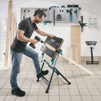 Многофункционална маса със стеги Wolfcraft Master 650 Ergo, 650x720x950 мм, 120 кг (6870000)