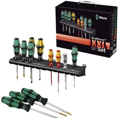 Комплект отвертки Wera Kraftform Plus 300 XXL, PH/PZ/SB, 12 бр. (05051010001)