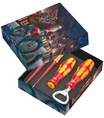 Комплект електрически отвертки Wera Kraftform Kompakt VDE, 1000V VDE, SB/PH и отварачка 4 бр. (05135816001)