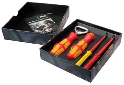 Комплект електрически отвертки Wera Kraftform Kompakt VDE, 1000V VDE, SB/PH и отварачка 4 бр. (05135816001)