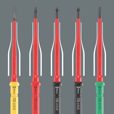 Комплект електрически отвертки Wera Kraftform Kompakt VDE, 1000V VDE, SB/PH и отварачка 4 бр. (05135816001)