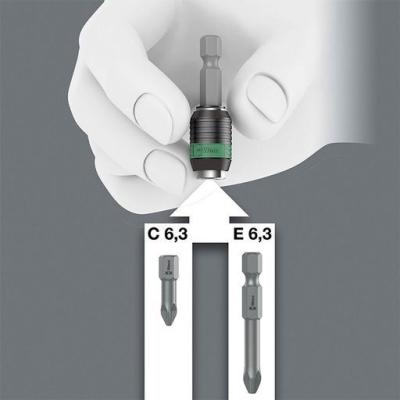 Държач на битове Wera 889/4/1, 1/4", 75 мм (05052503001)