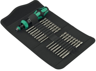 Комплект отвертка със сменяеми накрайници двустранна Wera Kraftform Kompakt 60 RA-R 1, 17 бр. (05051530001)