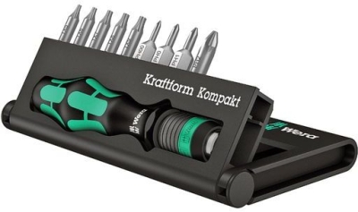 Комплект отвертка със сменяеми накрайници двустранна Wera Kraftform Kompakt 12, 9 бр. (05135942001)