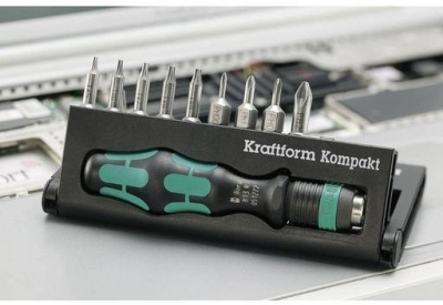 Комплект отвертка със сменяеми накрайници двустранна Wera Kraftform Kompakt 12, 9 бр. (05135942001)