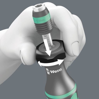 Динамометрична отвертка с държач за битове Wera Kraftform 7400, 1/4"x142 мм, 0.1-0.34 Nm (05074770001)