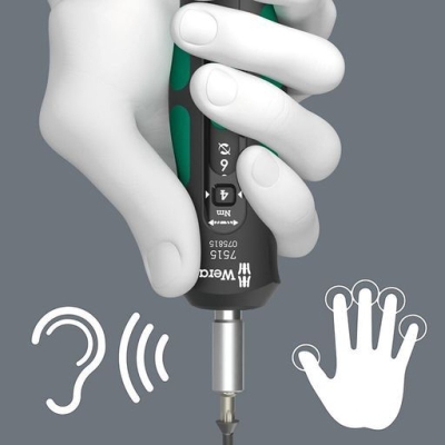 Динамометрична отвертка с държач за битове Wera 7515 Kraftform Safe-Torque Speed Torque, 1/4"x147.5 мм, 2-6 Nm (05075815001)