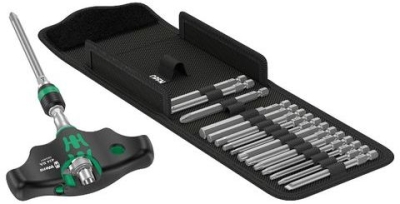 Комплект отвертка с тресчотен механизъм и битове Wera Kraftform Kompakt 400 RA Set 1, 17 бр. (05023471001)