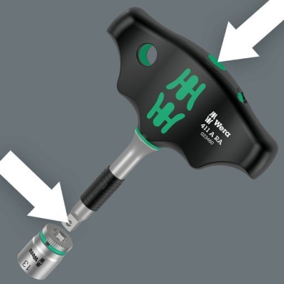 Комплект отвертка с тресчотен механизъм и битове Wera Kraftform Kompakt 400 RA Set 1, 17 бр. (05023471001)