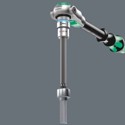 Комплект гедоре вложки с накрайници Wera 8767 C TORX HF 3 Zyklop, 9 бр., TX20-60, 1/2", 140 мм (05004212001)